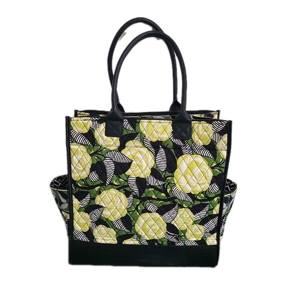 Vera Bradley La Neon Rose Black Tote-$112 MSRP EUC - Picture 1 of 13